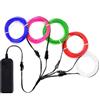 Lychee 5x 1m EL Tubo Flessibile Filo Elettroluminescente Stroboscopico con Luce al Neon con 3 modalità di Controllo per la Decorazione di Feste di Natale Rave Party Costume Halloween
