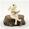 Top Collection Top Collezione Miniature Fairy Garden & terrario Bunny Lettura on Stump Statue, Small