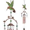 Exrisiry Campanelli a vento con colibrì per esterni, tono profondo, 86,4 cm, 5 tubi in alluminio, per il Ringraziamento, Natale, regalo di compleanno per mamma, nonna, figlia, decorazione per casa, giardino,