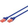 Digitus Cavo LAN Cat 6-2 m - Cavo di rete CCA con RJ45 - U/UTP non schermato - Compatibile con Cat-6A e Cat-5e - Blu