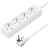 PremiumCord Multipresa 230V, 4 Prese, Prolunga 230 V, Prese Francesi Ruotate di 45°, Presa Multipla di Alta Qualità con Sicurezza Bambini, Senza interruttore, 7m