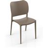 REDÒKASA Sedia in polipropilene MADE IN ITALY ORBITA, impilabile, resistente ai raggi UV, design moderno, ideale per sala da pranzo, cucina, sala d'attesa, bar, ristoranti o giardino (1, Tortora)