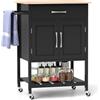 GIANTEX Carrello con Ruote, Carrello da Cucina con 1 Cassetto Grande, Armadio a 2 Ante, Porta Asciugamani, Ripiano Inferiore Aperto, Madia Mobile Dispensa, 73x50x90 cm, 3 Colori