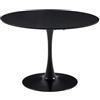 GrandCA HOME Tavolo da pranzo rotondo moderno 110 cm con piedistallo in design a tulipano, tavolo per il tempo libero Mid-Century per cucina, sala da pranzo e soggiorno,Nero
