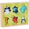 Vilac storie animali della giungla prima età-6 statuette leone, panda, gorilla, elefante, zebra e pantera-Giochi di risveglio legno-Giocattolo per bambini dai 3 anni-3502, 3502