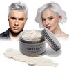 Mifeloy Colore dei capelli bianco temporaneo 4,23 once, Instant Hair Dye Cream Mud Acconciatura naturale Pomade, Uomini Donne Styling Hair Lacca per capelli tintura per capelli Cera per Cosplay Halloween