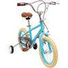 ACROSSPART Bicicletta per bambini da 14 pollici, con ruote di supporto, sedile regolabile in altezza e manubrio, bicicletta per bambini dai 3 anni in su, ragazzi e ragazze (blu)