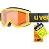Uvex speedy pro - maschera da sci per bambini - categoria di filtro 2 - privo di appannamenti - yellow sl/lasergold - one size