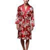 Generic Kimono da uomo reversibile ricamato giapponese accappatoio vestaglia da uomo accappatoio da uomo in raso di seta accappatoio kimono abito, vino, 3XL