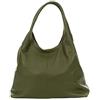 Borghese - Pelletteria Artigianale Pelletterie Borghese | Sacca da Donna in Pelle | Verde | Borsa a Spalla | Borsa Vera Pelle | Made in Italy | MODELLO SAMONA (Verde)