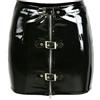 WEITING Gonna da Donna Sexy in Pelle Lucida con Cerniera Regolabile con Buco della Serratura Gonna a Vita Alta Matita Party Club Wear Moda Aderente Minigonna Corta-Nero-XXXL