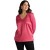 FIORELLA RUBINO: T-Shirt Maniche Lunghe in Due Tessuti Curvy Size Fucsia Stagione Primavera Estate 2025.