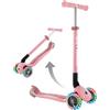 Globber - PRIMO FOLDABLE LIGHTS - Monopattino pieghevole e illuminato a 3 ruote per bambini dai 3 ai 7 anni + , Rosa Intenso, Taglia unica