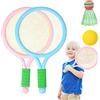 Kisbeibi Set di racchette da tennis per bambini, 2 racchette da tennis con 1 volano da badminton e 1 morbida palla da tennis, racchette da tennis per bambini (3 anni+) per sport interni ed esterni, blu+rosa