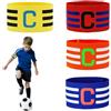 Jinsion 4 Pezzi Fascia da Capitano Calcio, Regolabile Elastico Fascia Capitano Calcio Bambino, Unisex Multicolore Fasce da Capitano, Fascia da Capitano per Bambini, Adulti, Sport Calcio e Rugby Hockey