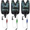 Hirisi Tackle Set di 3 luci a LED per pesca e scambisti con indicatore di morso e luce a LED per carpa