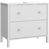 Forte IPSARION - Mobile sottolavabo 60 40, bianco con 2 cassetti, armadietto da bagno, moderno lavandino, bagno, materiale in legno, bianco, 64 cm di larghezza x 60 cm di altezza x 34,8 cm di