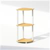 Furinno TURN-N-TUBE Mensola Angolare, Libreria Angolare A 3 Ripiani, Scaffali Espositivi Portaoggetti Con Ripiani Aperti, Per Organizzazione E Contenimento, Garage, Faggio