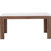 Forte Tavolo da pranzo allungabile, in legno di quercia Sangallo combinato con bianco lucido, 90 x 160 (206,6) x 75 cm
