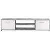 Forte Paco Mobile Base TV a 2 ante, in legno derivato, effetto cemento grigio chiaro e bianco, 38 x 160 x 42 cm