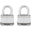 Master Lock M15XTLFCCSEN Lucchetto in acciaio laminato largo 5,3 cm, diametro 1,2 cm, distanza con arco da 3,8 cm, confezione doppia, arco da 3,8 cm