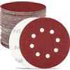 HYCHIKA BETTER TOOLS FOR BETTER LIFE 100 dischi abrasivi, dischi per levigatrice orbitale da 125 mm, 8 fori 5 pollici gancio e anello 40/60/80/100/120/150/180/240/320/400 grana carta vetrata assortimento per levigatrice orbitale