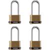 CINCINNO Lucchetto a combinazione resistente, lucchetto combinato a 4 cifre con arco lungo, lucchetto a combinazione resistente alle intemperie per uso esterno, confezione da 4