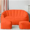 BOGDTF Nuovo Divano Pigro Doppio Pouf Pigro, Adatto per Giardino, Soggiorno, Camera da Letto, Arancione