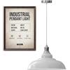 LEDSone Lampada a sospensione retrò E27 32 cm, lampada da soffitto in metallo, stile vintage, cavo regolabile - Faretto bianco per cucina, sala da pranzo, bar, caffetteria, ufficio (Bianco)