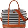 BAOSHA HB-28 - Borsone da viaggio in tela da donna, per la notte, Nero, 16 x 12 x 8 inch, Moderno/aderente