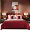 Nuit Des Rêves Premium Ranforce Double Quilt Cover (200 x 200 cm), 100% cotone, rosso, chiusura a bottone, 145 thread Count, lavabile in lavatrice a 30 °C, morbido e durevole