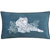 Paoletti Fodera per cuscino ricamata tigre bianca Odisha - Blu - 30x50 cm
