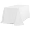 LinenTablecloth 90 x 132-Inch Rectangular Polyester Tablecloth with Rounded Corners, White