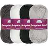 BambooMN JubileeYarn Filato Amigurumi Select - Baby Acrylic - Sfumature di grigio - 4 matasse