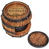 Pine Ridge Sottobicchieri moderni in vetro da birra e whisky con supporto per Man Cave, 5 pezzi barile di whisky bourbon, decorazioni e accessori unici per la casa e il bar, decorazioni per la casa per sala da