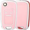 OFF WE GO Cover Chiave Guscio Chiavi Custodia Chiave per Opel Astra j Zafira Adam Chevrolet Aveo Matiz Cruze Captiva Spark Orlando Trax Coprichiave Macchina TPU Copri Chiavi, Argento Rosa