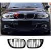 Jinpengyong E81 E87 Griglia Paraurti Anteriore Griglia per BMW 1er E81 E87 Griglia PRE Nero Lucido Rene Doppia Griglia Grill 2004 2005 2006 2007(For 1er E81 2004-2007 PRE)