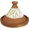 ARTIGIANATO VULCANO Tajine Marocchina in Terracotta, diametro 37x28h cm, Decorato a Mano, Naturale Non Smaltato, per 6-8 Persone
