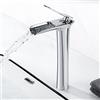 kisimixer Rubinetto Bagno Cascata Cromo, Rubinetto Bagno Lavabo Alto con Valvola in Ceramica, Miscelatore Lavabo Bagno in Ottone, Calda e Fredda del Rubinetto, Rubinetto Monocomando per Lavandino