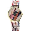 Excellanc Orologio da donna con cinturino in acciaio inox, Ø 36 mm, motivo colorato, stampa analogico, al quarzo, 1700060, beige, arancione, blu, Bracciale
