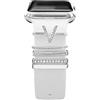 EIHAIHIS Compatibile con Cinturini in Silicone per Apple Watch 38mm 40mm 41mm 42mm 44mm 45mm 49mm, Decorativi con Diamanti in Metallo per Cinturini Accessori per iWatch Ultra 8 7 6 5 4 3 SE,lettera V