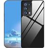 UPLAI Cover per OPPO Reno 6 Pro 5G (Reno6 Pro 5G), Ultra Sottile Vetro Temperato Antiurto Custodia, Premio PC + TPU Bumper Morbido Silicone Moda Caso. Nero