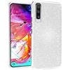 N NEWTOP 3in1 Cover Compatibile con Samsung Galaxy A70, Custodia Case con GLITTER Brillantini Paper Interno Bling TPU + PC Flessibile Morbida Case Posteriore Lucida Glitterata (Argento)
