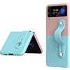 SEAHAI Cover per Samsung Galaxy Z Flip 3 (Z Flip3 5G), Leggero Matte Ultra-Sottile Antiurto PC Gel di Silice Custodia, Tocco Setoso Moda Case Cover con Cinghia di Supporto Retrattile - Rosa/Blu