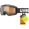 Uvex speedy pro - maschera da sci per bambini - categoria di filtro 2 - privo di appannamenti - black sl/lasergold - one size
