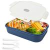 VZXZXE Contenitore per il pranzo per bambini con scomparti, 1400 ml, a prova di perdite, con 4 scomparti e posate, per bambini
