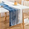 MAIXUN Runner Da Tavolo Moderno In Lino Blu e Grigio 33x180cm Decorazione Della Sala Del Salone Di Casa Tovaglia Rettangolari Con Stile Rustico Vintage Per Compleanni Matrimoni Feste Vacanze Primavera