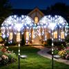 XRR Luci Solari per Giardino Esterno, 2 Pezzi 120LED Fuochi d'artificio illuminanti Energia Solare 2 Modalità lampada decorativa a fiori impermeabile per Vialetto Natale Recinzione(bianco freddo)