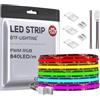 BTF-LIGHTING FCOB COB RGB Striscia LED Flessibile ad Alta Densità DC24V 5M 840LEDs/M 16W/M 10mm Nero PCB Nastro LED Multicolore IP30 Non Impermeabile per Decorazione Interna (Solo Striscia)