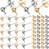 SOFPLATE 1 Scatola 100 Pezzi Orecchini A Bottone A Sfera Ipoallergenici Orecchini A Bottone In Acciaio Inossidabile Argento con Farfalla Sul Retro Dell'Orecchio e Anello Rotondo Orecchini A Bottone pe